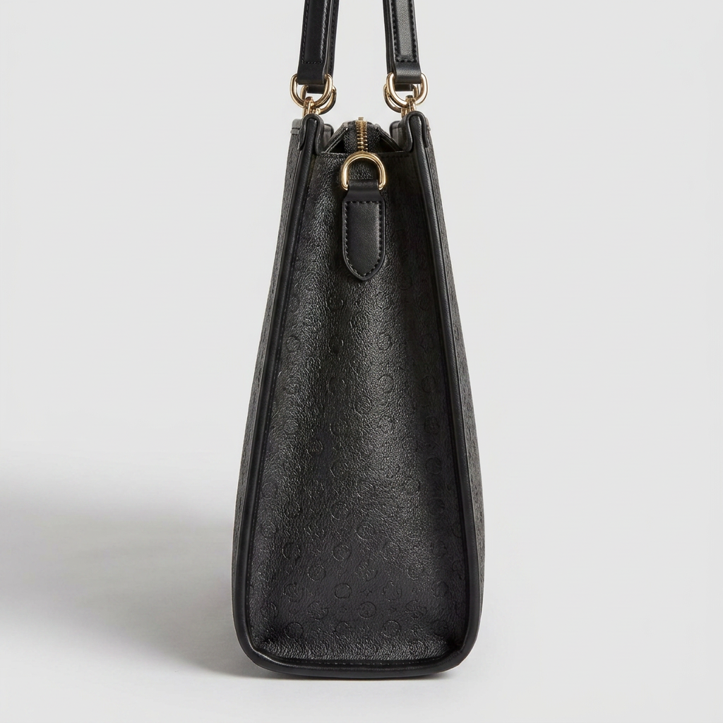 Bolso Guess Tote Negro Los Angeles con Asas y Detalles Dorados - Imagen 2