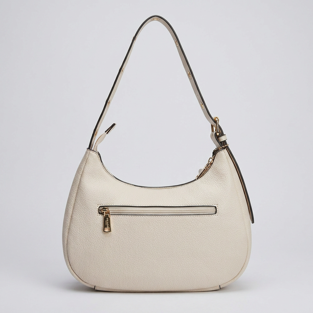 Cartera hobo crema con asa ajustable - Imagen 3