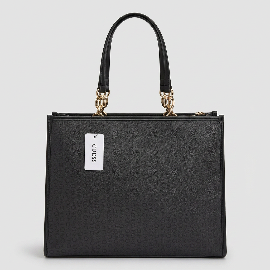 Bolso Guess Tote Negro Los Angeles con Asas y Detalles Dorados - Imagen 3