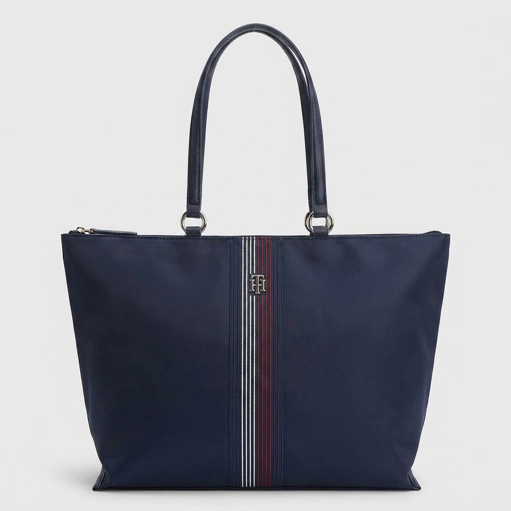 Bolso Tommy Hilfiger Tote Azul Marino con Franja Central