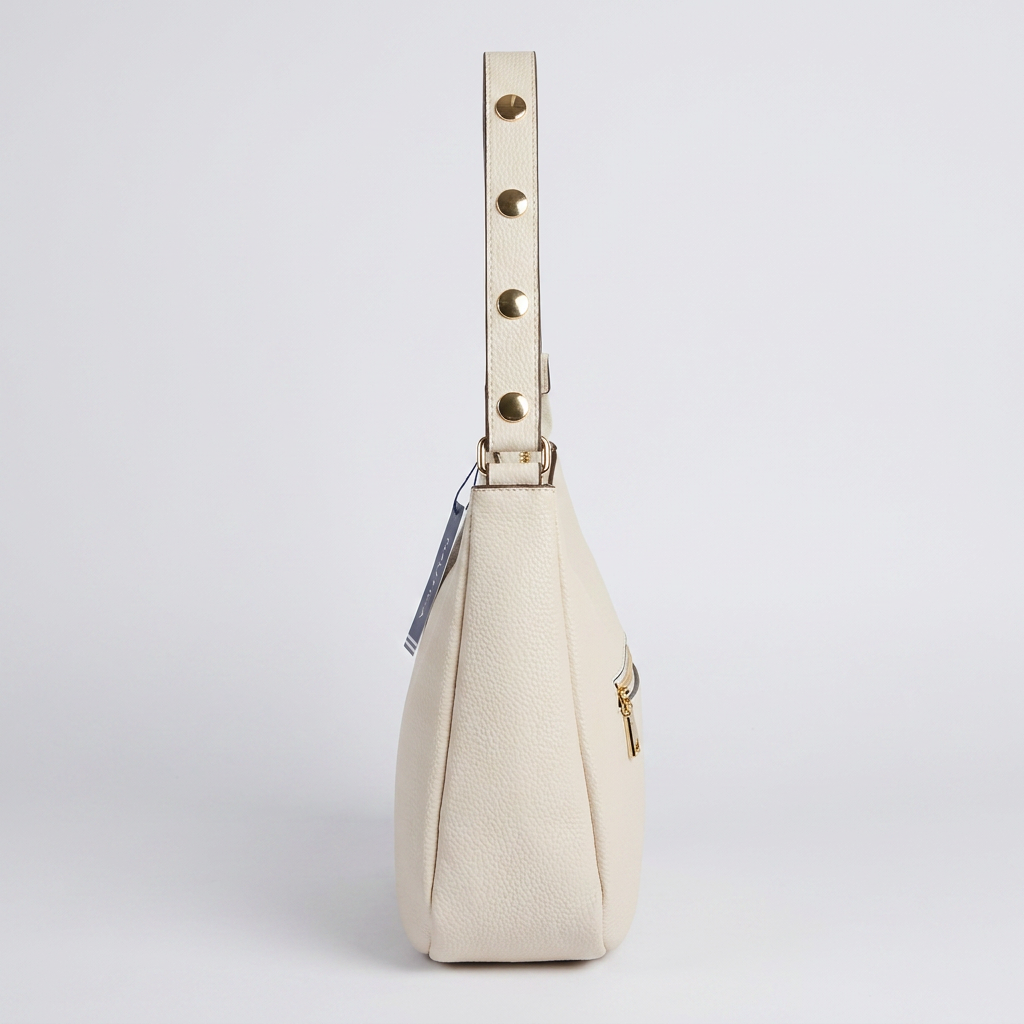 Cartera hobo crema con asa ajustable - Imagen 2
