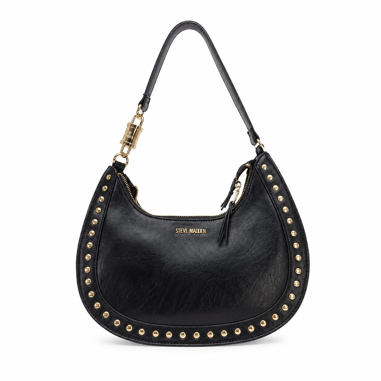 Cartera Steve Madden Hobo Negra con Tachas