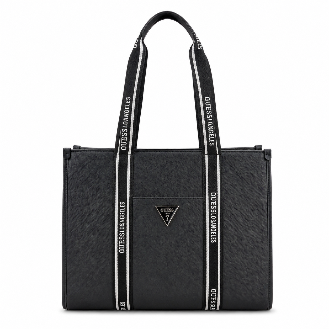 Bolso Guess Tote Negro con Cintas Logo