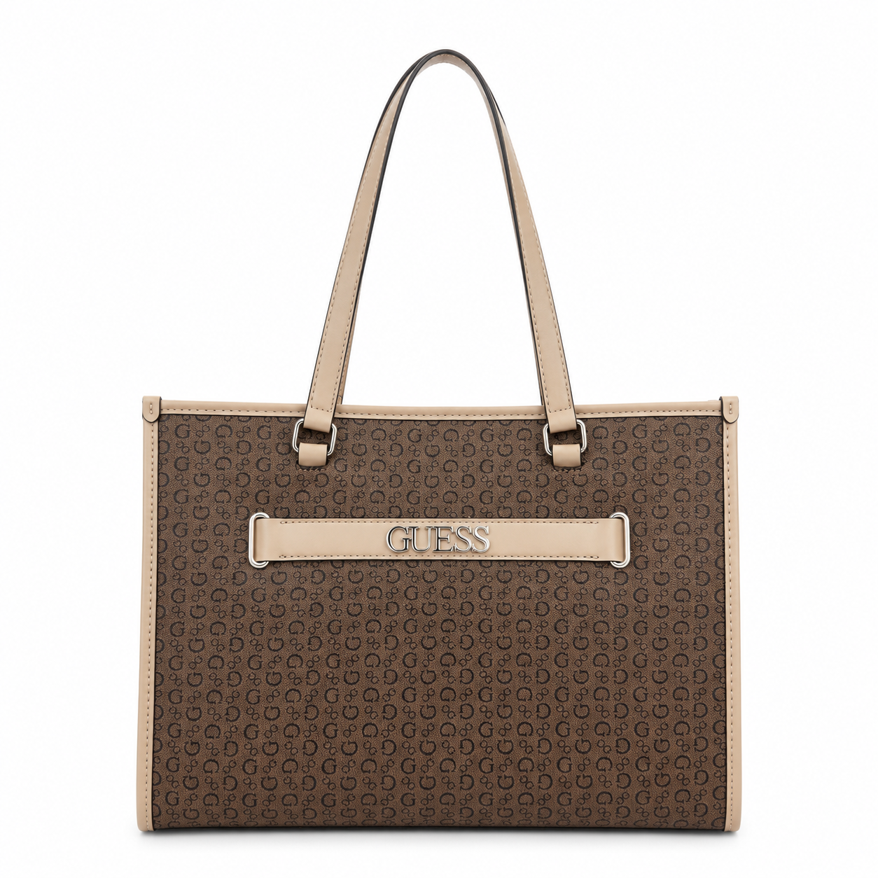 Bolso Guess Tote Marrón Monograma