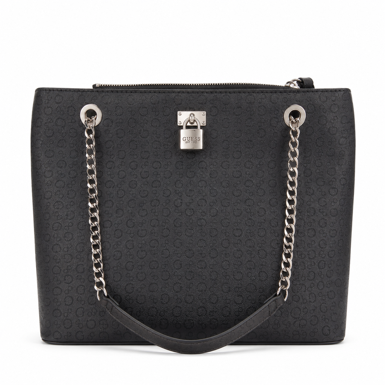 Bolso Guess Tote Negro con Cadena y Candado