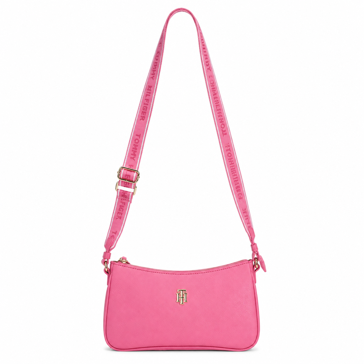 Cartera Tommy Hilfiger Crossbody Rosa con Correa Logo